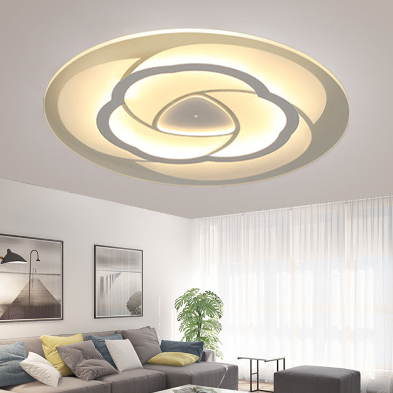 Blossom Extra Thin Acrylic Flushmount Modernism White Integrated LED Flush Mount Ceiling Light in Warm/White Light, 16.5"/20.5" W White Clearhalo 'Ceiling Lights' 'Close To Ceiling Lights' 'Close to ceiling' 'Flush mount' Lighting' 1454344