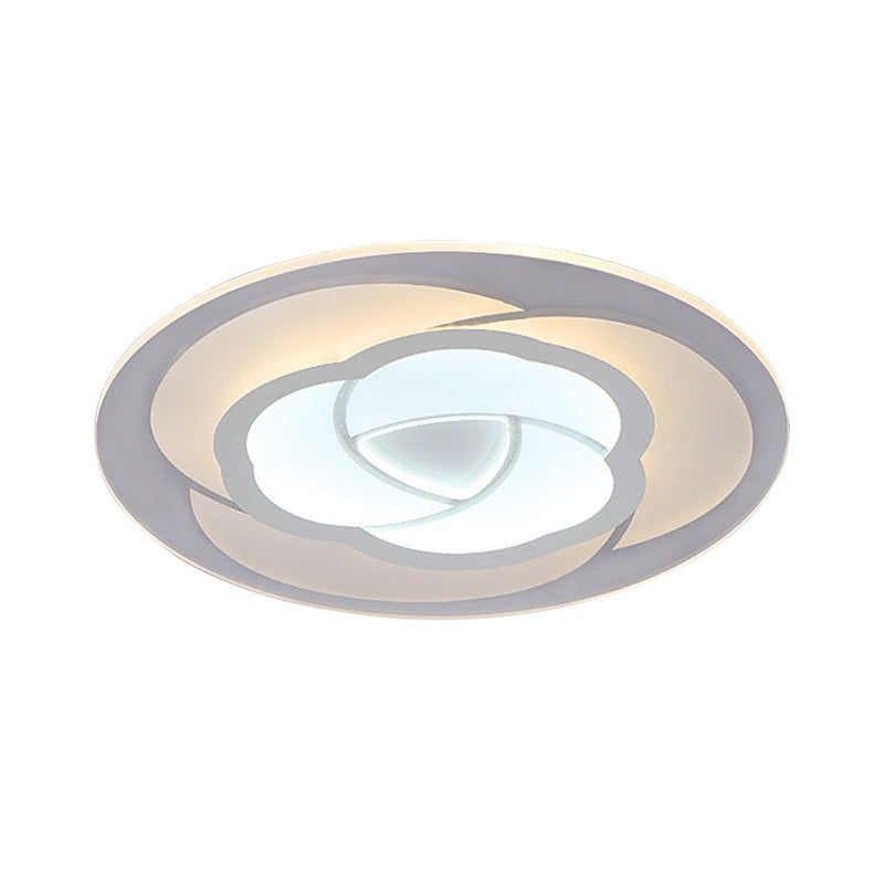 Blossom Extra Thin Acrylic Flushmount Modernism White Integrated LED Flush Mount Ceiling Light in Warm/White Light, 16.5"/20.5" W Clearhalo 'Ceiling Lights' 'Close To Ceiling Lights' 'Close to ceiling' 'Flush mount' Lighting' 1454345