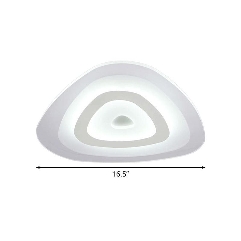 Acrylic Layered Triangle Thin Flush Light Modern White 16.5"/20.5"/24.5" Wide LED Ceiling Mounted Lamp for Bedroom Clearhalo 'Ceiling Lights' 'Close To Ceiling Lights' 'Close to ceiling' 'Flush mount' Lighting' 1454365