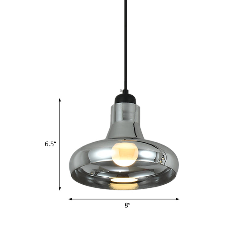 Industrial Cone/Saucer Hanging Lamp 1 Light Smoke Gray Glass Pendant Lighting Fixture for Bedroom Clearhalo 'Ceiling Lights' 'Glass shade' 'Glass' 'Industrial Pendants' 'Industrial' 'Middle Century Pendants' 'Pendant Lights' 'Pendants' 'Tiffany' Lighting' 1454725