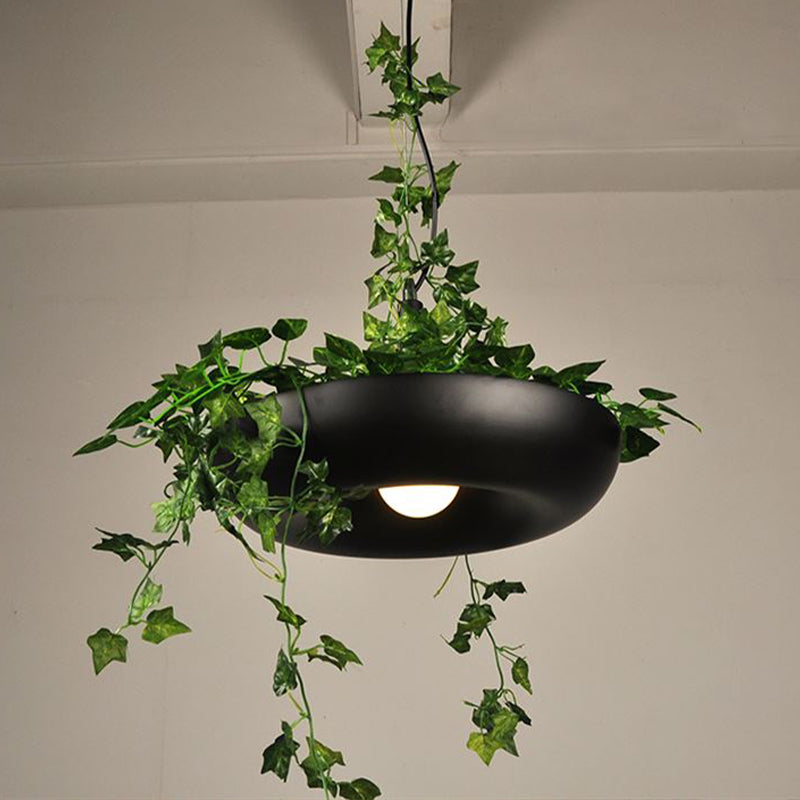 Aluminium Bowl Pendant Ceiling Light Industrial 1 Bulb Restaurant Plant Hanging Lamp in Black/White/Green Clearhalo 'Ceiling Lights' 'Pendant Lights' 'Pendants' Lighting' 1454752