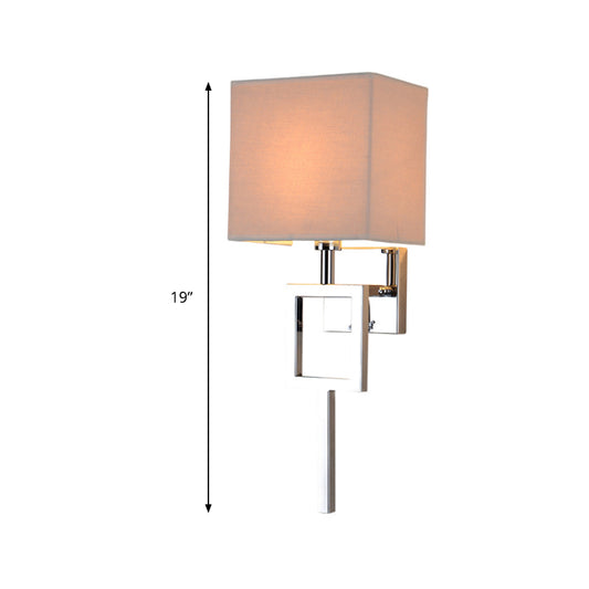 Contemporary Square Sconce Light Fixture Fabric LED Wall Sconce Lighting in Beige for Bedroom Clearhalo 'Modern wall lights' 'Modern' 'Wall Lamps & Sconces' 'Wall Lights' Lighting' 145481