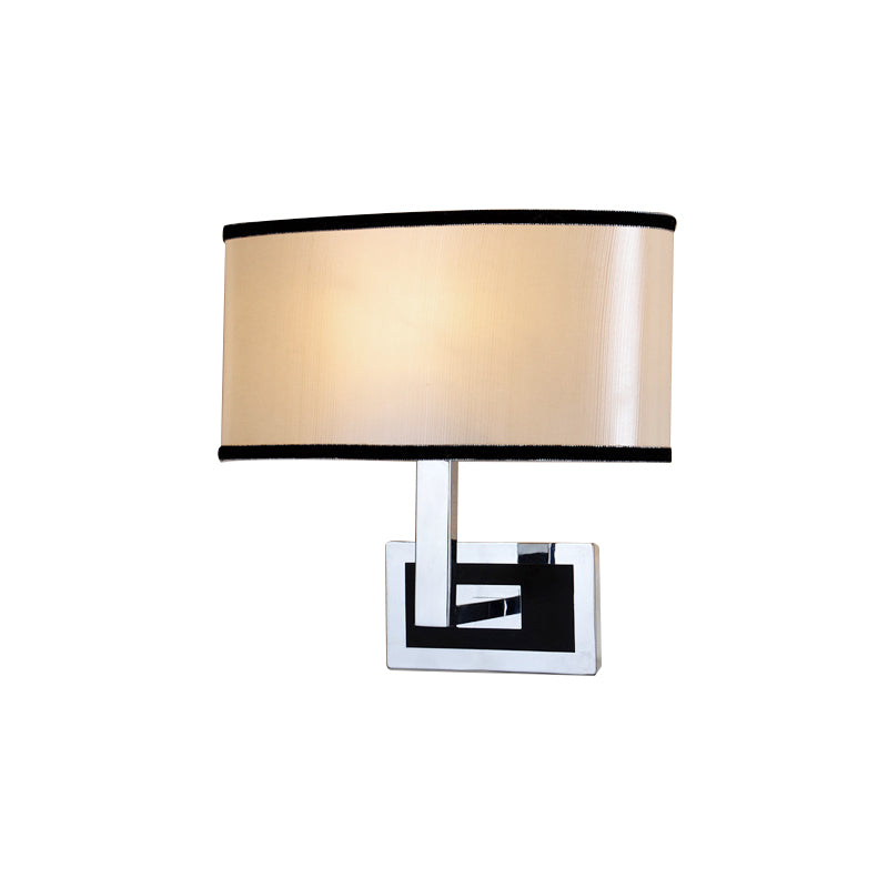 Oval Wall Light Sconce Modernism Fabric LED Sconce Lighting in Chrome for Bedside Clearhalo 'Modern wall lights' 'Modern' 'Wall Lamps & Sconces' 'Wall Lights' Lighting' 145486