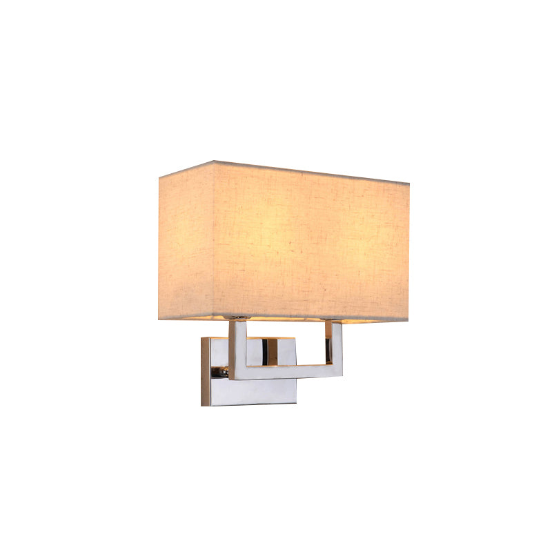 Rectangular Wall Sconce Lighting Modernism Fabric LED Wall Mount Light in Beige for Bedside Clearhalo 'Modern wall lights' 'Modern' 'Wall Lamps & Sconces' 'Wall Lights' Lighting' 145496