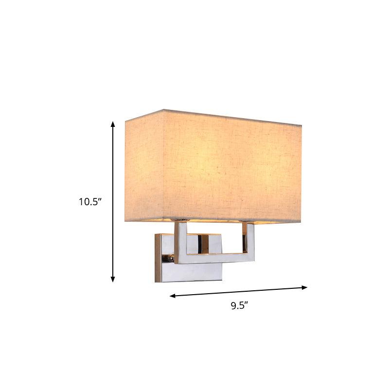 Rectangular Wall Sconce Lighting Modernism Fabric LED Wall Mount Light in Beige for Bedside Clearhalo 'Modern wall lights' 'Modern' 'Wall Lamps & Sconces' 'Wall Lights' Lighting' 145497