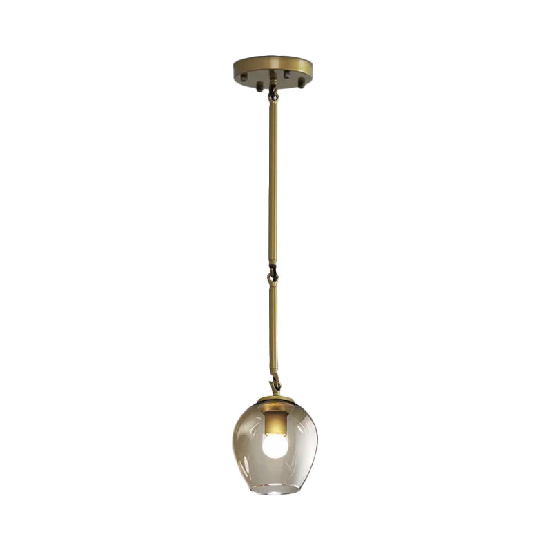 Retro Wine Cup Clear Dimple Glass Pendant 1 Head Hanging Ceiling Light in Black/Gold for Kitchen Clearhalo 'Ceiling Lights' 'Glass shade' 'Glass' 'Modern Pendants' 'Modern' 'Pendant Lights' 'Pendants' Lighting' 1455041