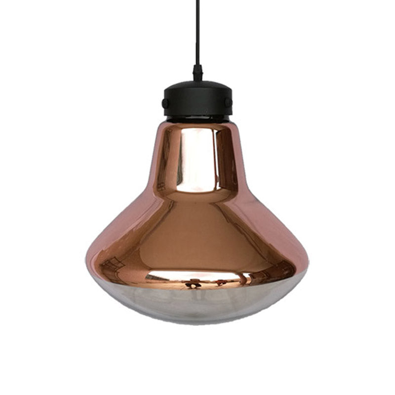 Droplet Ceiling Pendant Light Modernist Copper Mirrored Glass 1-Light Dining Room Suspension Lamp Clearhalo 'Ceiling Lights' 'Chandeliers' 'Glass shade' 'Glass' 'Modern Pendants' 'Modern' 'Pendant Lights' 'Pendants' Lighting' 1455076
