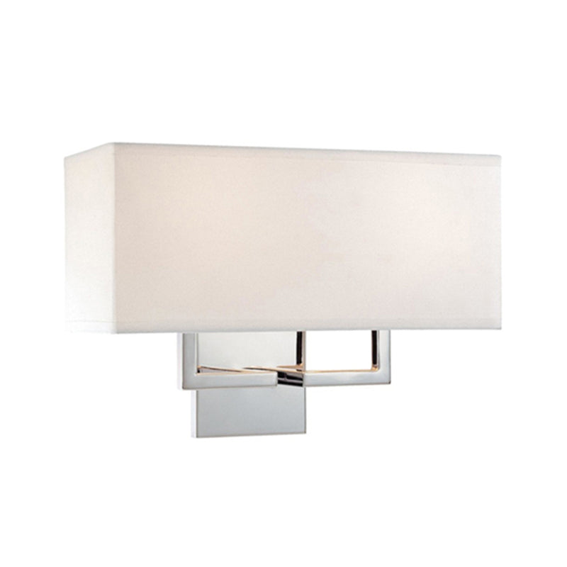 Modernism LED Wall Sconce with Fabric Shade Chrome Rectangular Wall Mount Light Fixture Clearhalo 'Modern wall lights' 'Modern' 'Wall Lamps & Sconces' 'Wall Lights' Lighting' 145509