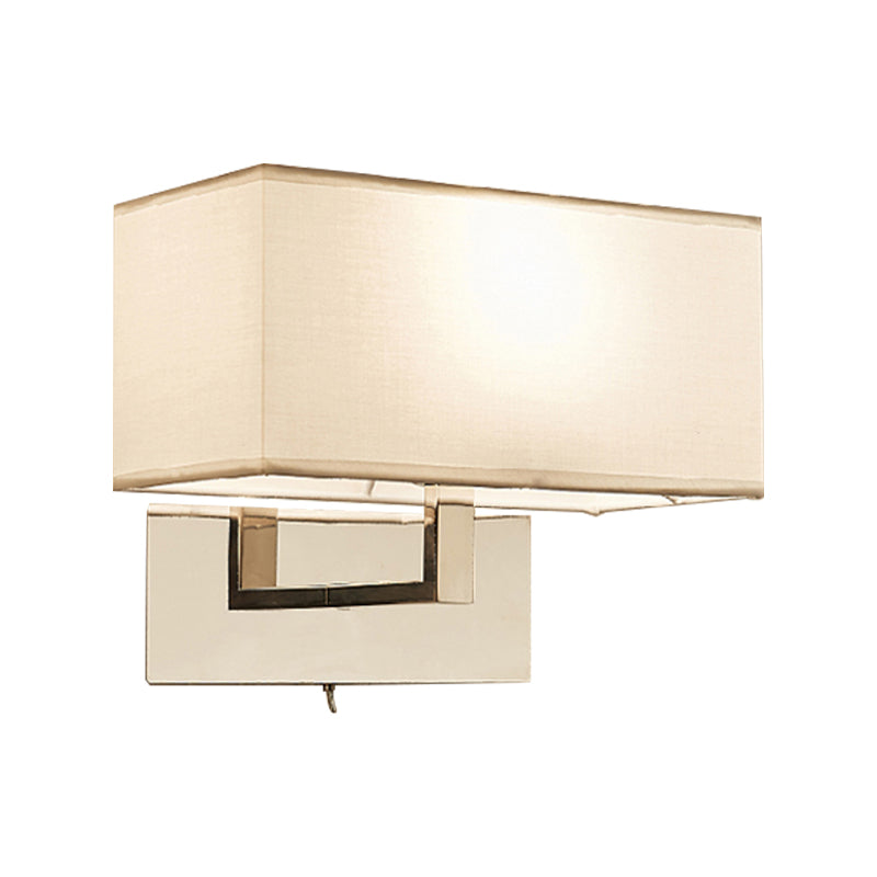 White Rectangle Wall Sconce Lighting Modernism Fabric LED Wall Mount Light for Bedroom Clearhalo 'Modern wall lights' 'Modern' 'Wall Lamps & Sconces' 'Wall Lights' Lighting' 145513