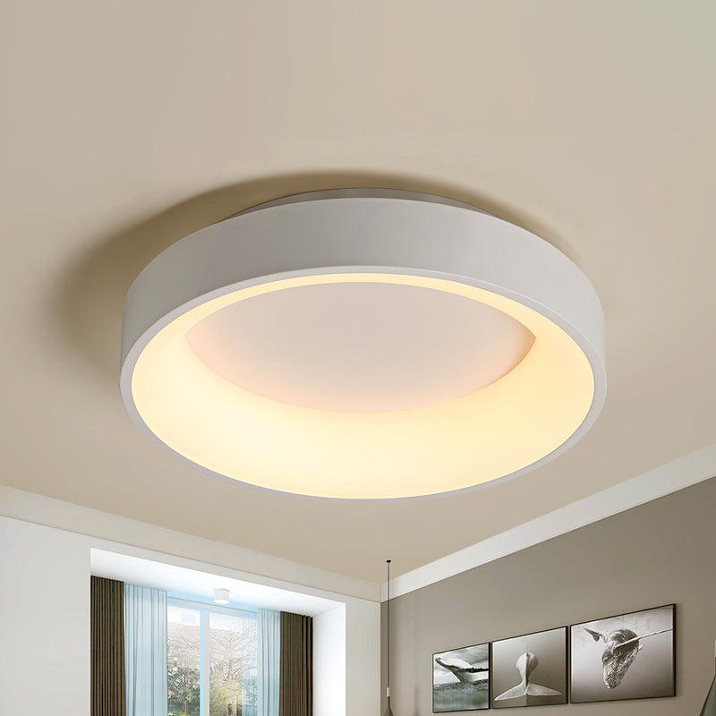 Round Flush Mount Recessed Lighting Simple Acrylic White/Grey 16/19.5 Inch W LED Ceiling Fixture with Hollow Design, Warm/White Light Clearhalo 'Ceiling Lights' 'Close To Ceiling Lights' 'Close to ceiling' 'Flush mount' Lighting' 1455257