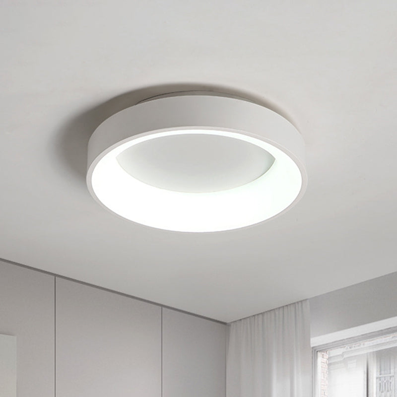 Round Flush Mount Recessed Lighting Simple Acrylic White/Grey 16/19.5 Inch W LED Ceiling Fixture with Hollow Design, Warm/White Light White Clearhalo 'Ceiling Lights' 'Close To Ceiling Lights' 'Close to ceiling' 'Flush mount' Lighting' 1455258