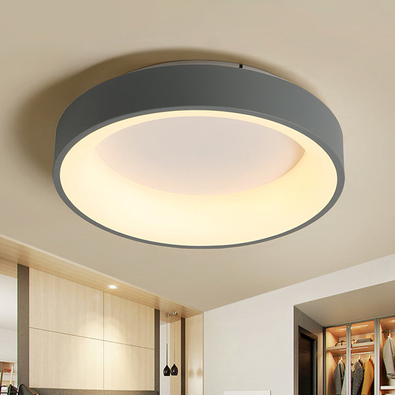 Round Flush Mount Recessed Lighting Simple Acrylic White/Grey 16/19.5 Inch W LED Ceiling Fixture with Hollow Design, Warm/White Light Clearhalo 'Ceiling Lights' 'Close To Ceiling Lights' 'Close to ceiling' 'Flush mount' Lighting' 1455263