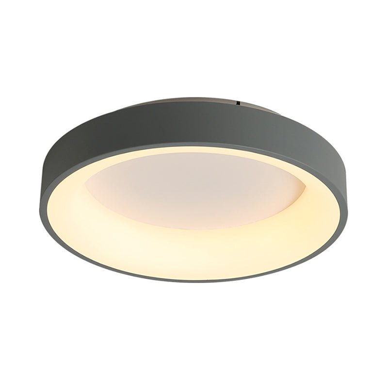 Round Flush Mount Recessed Lighting Simple Acrylic White/Grey 16/19.5 Inch W LED Ceiling Fixture with Hollow Design, Warm/White Light Clearhalo 'Ceiling Lights' 'Close To Ceiling Lights' 'Close to ceiling' 'Flush mount' Lighting' 1455265