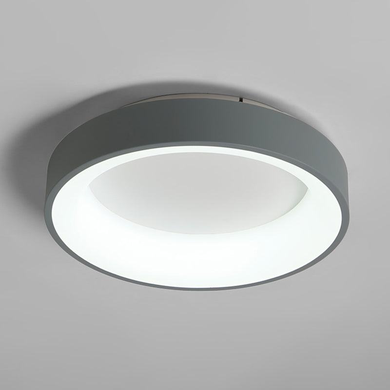 Round Flush Mount Recessed Lighting Simple Acrylic White/Grey 16/19.5 Inch W LED Ceiling Fixture with Hollow Design, Warm/White Light Clearhalo 'Ceiling Lights' 'Close To Ceiling Lights' 'Close to ceiling' 'Flush mount' Lighting' 1455266