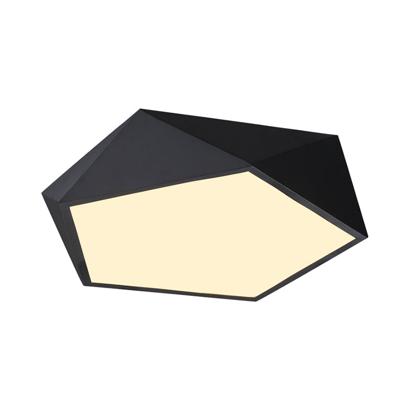 Modernist 3D Pentagon Flushmount Acrylic Bedroom 16.5/20.5/24.5 Inches Wide LED Ceiling Flush Light Fixture in Black, Warm/White Light Clearhalo 'Ceiling Lights' 'Close To Ceiling Lights' 'Close to ceiling' 'Flush mount' Lighting' 1455269