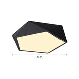 Modernist 3D Pentagon Flushmount Acrylic Bedroom 16.5/20.5/24.5 Inches Wide LED Ceiling Flush Light Fixture in Black, Warm/White Light Clearhalo 'Ceiling Lights' 'Close To Ceiling Lights' 'Close to ceiling' 'Flush mount' Lighting' 1455271