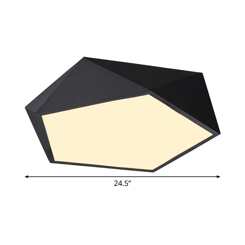 Modernist 3D Pentagon Flushmount Acrylic Bedroom 16.5/20.5/24.5 Inches Wide LED Ceiling Flush Light Fixture in Black, Warm/White Light Clearhalo 'Ceiling Lights' 'Close To Ceiling Lights' 'Close to ceiling' 'Flush mount' Lighting' 1455273