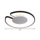 15"/19" W Minimal LED Flush Mount Light Iron White and Black Inner/Black and White Inner Hoop Ceiling Lamp with Open Design Clearhalo 'Ceiling Lights' 'Close To Ceiling Lights' 'Close to ceiling' 'Flush mount' Lighting' 1455296