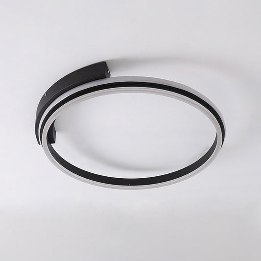 Acrylic Hoop Surface Ceiling Light Minimal Black 16.5"/20.5" Wide LED Flush Mount Recessed Lighting in Warm/White Light Clearhalo 'Ceiling Lights' 'Close To Ceiling Lights' 'Close to ceiling' 'Flush mount' Lighting' 1455305