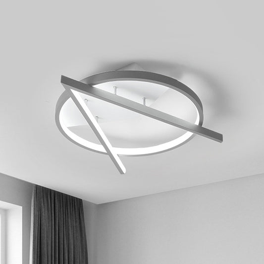 16.5"/20.5" W Hotel LED Flush Light Simplicity Grey Ceiling Mount Lamp with V-O Acrylic Frame, Warm/White Light Clearhalo 'Ceiling Lights' 'Close To Ceiling Lights' 'Close to ceiling' 'Flush mount' Lighting' 1455320