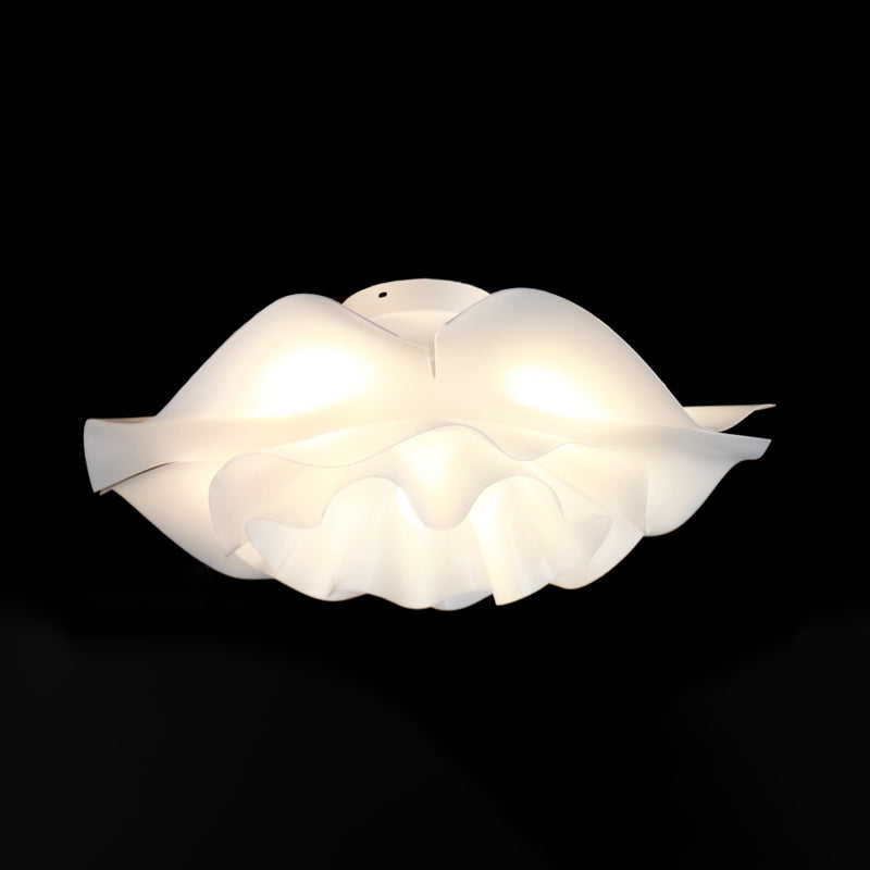 Modern Stylish Frill Layer Flush Mount Acrylic Bedroom LED Ceiling Lighting Fixture in White Clearhalo 'Ceiling Lights' 'Close To Ceiling Lights' 'Close to ceiling' 'Flush mount' Lighting' 1455383