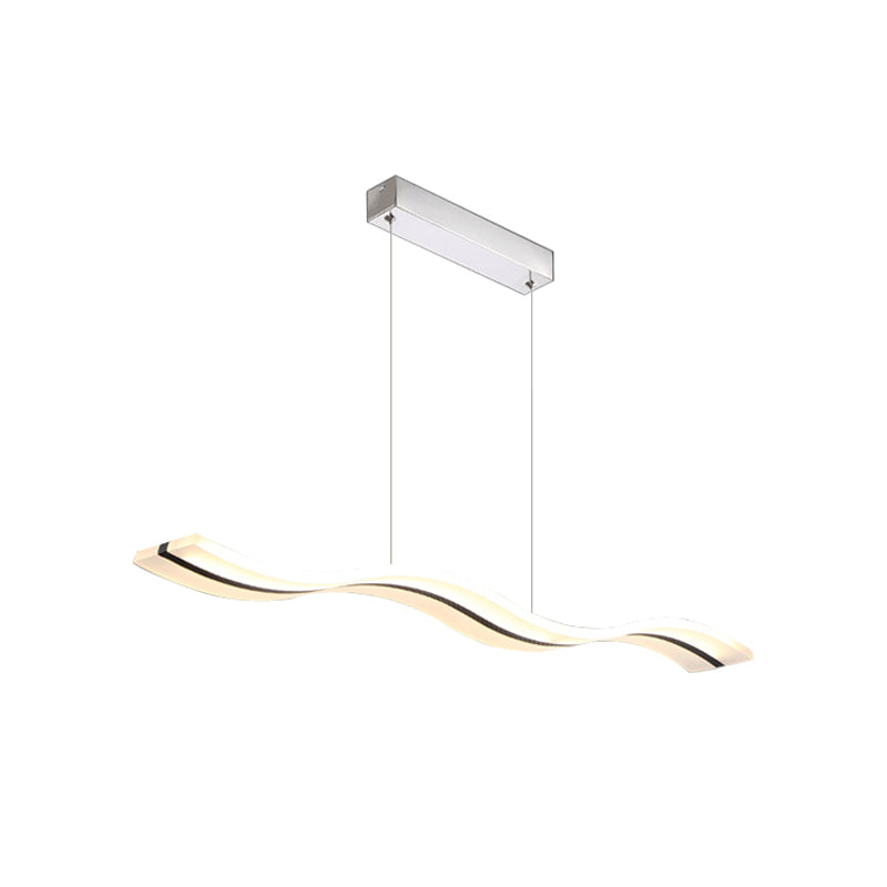 Wavy Office Pendant Light Fixture Acrylic Minimalist LED Hanging Ceiling Light in White Clearhalo 'Ceiling Lights' 'Modern Pendants' 'Modern' 'Pendant Lights' 'Pendants' Lighting' 1455561