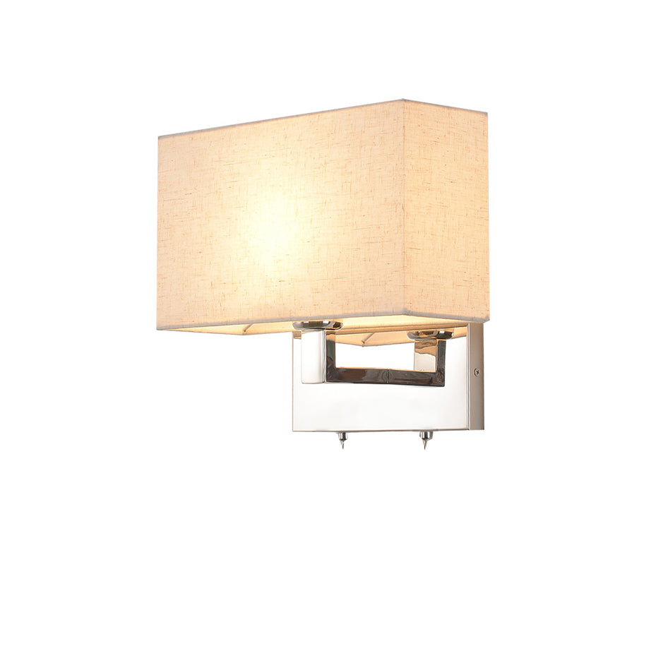 Rectangle Wall Light Sconce Simple Fabric LED Sconce Lighting in Beige for Bedroom Clearhalo 'Modern wall lights' 'Modern' 'Wall Lamps & Sconces' 'Wall Lights' Lighting' 145558