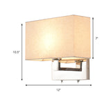 Rectangle Wall Light Sconce Simple Fabric LED Sconce Lighting in Beige for Bedroom Clearhalo 'Modern wall lights' 'Modern' 'Wall Lamps & Sconces' 'Wall Lights' Lighting' 145559