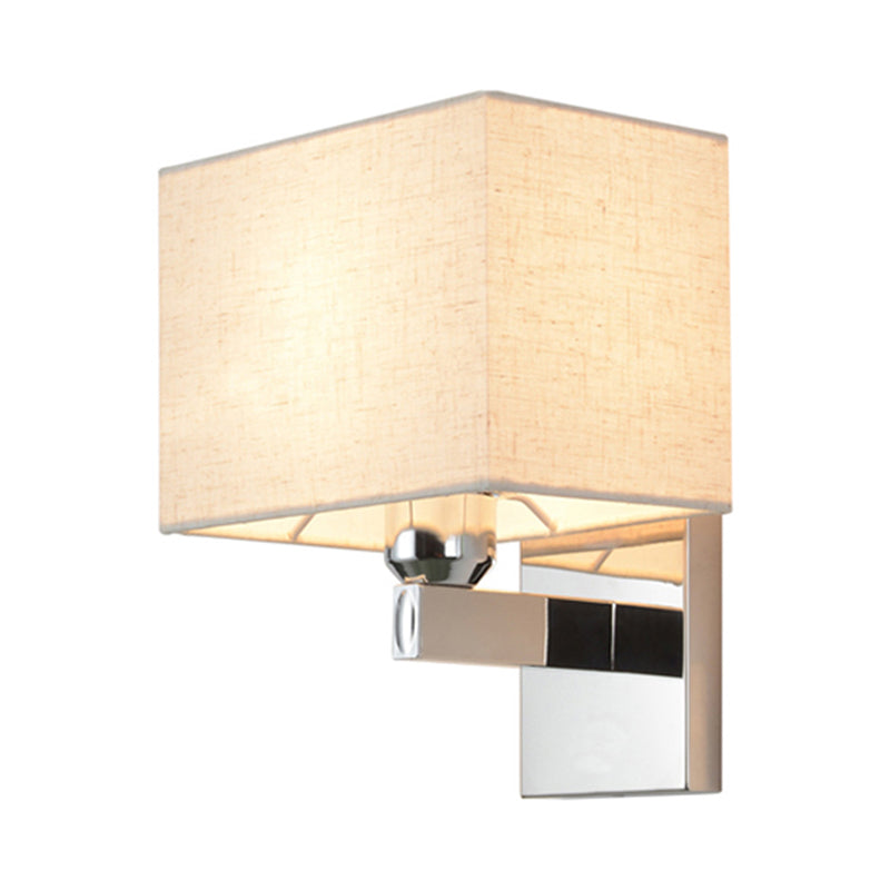 Rectangle Wall Sconce Lighting Modernism Fabric LED Wall Mount Light in Chrome for Bedside Clearhalo 'Modern wall lights' 'Modern' 'Wall Lamps & Sconces' 'Wall Lights' Lighting' 145568