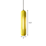 Macaron Ribbed Oblong Drop Pendant Resin 1 Head Yellow Hanging Light Fixture over Table Clearhalo 'Ceiling Lights' 'Modern Pendants' 'Modern' 'Pendant Lights' 'Pendants' Lighting' 1455818