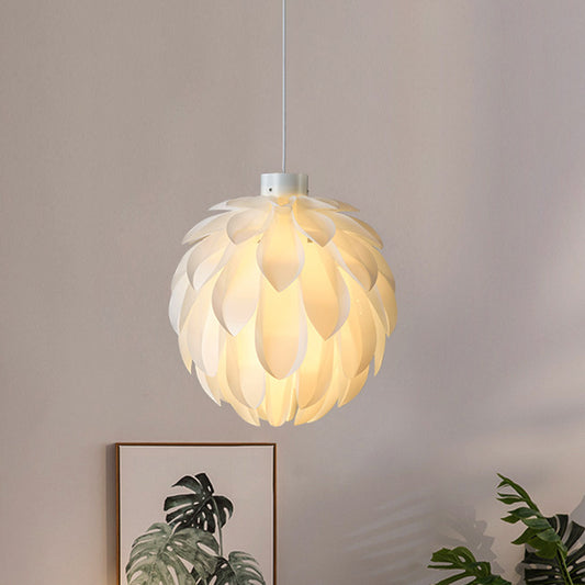 White Artichoke Hanging Lamp Minimalist Stylish 1 Head Acrylic Pendant Ceiling Light White Clearhalo 'Ceiling Lights' 'Modern Pendants' 'Modern' 'Pendant Lights' 'Pendants' Lighting' 1455836