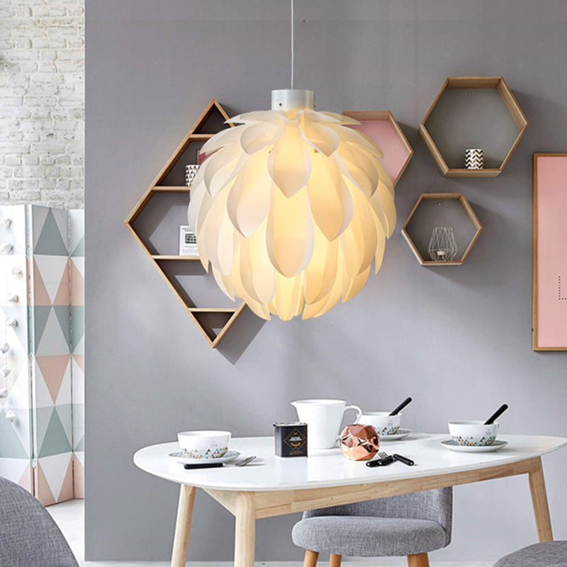 White Artichoke Hanging Lamp Minimalist Stylish 1 Head Acrylic Pendant Ceiling Light Clearhalo 'Ceiling Lights' 'Modern Pendants' 'Modern' 'Pendant Lights' 'Pendants' Lighting' 1455837