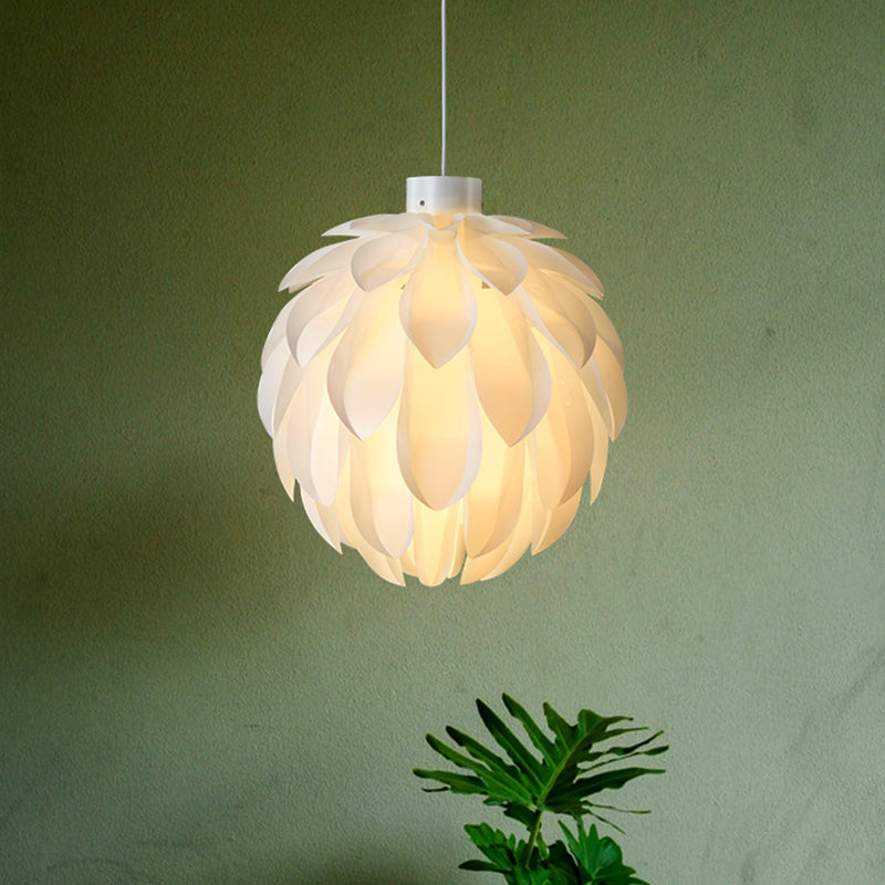 White Artichoke Hanging Lamp Minimalist Stylish 1 Head Acrylic Pendant Ceiling Light Clearhalo 'Ceiling Lights' 'Modern Pendants' 'Modern' 'Pendant Lights' 'Pendants' Lighting' 1455838