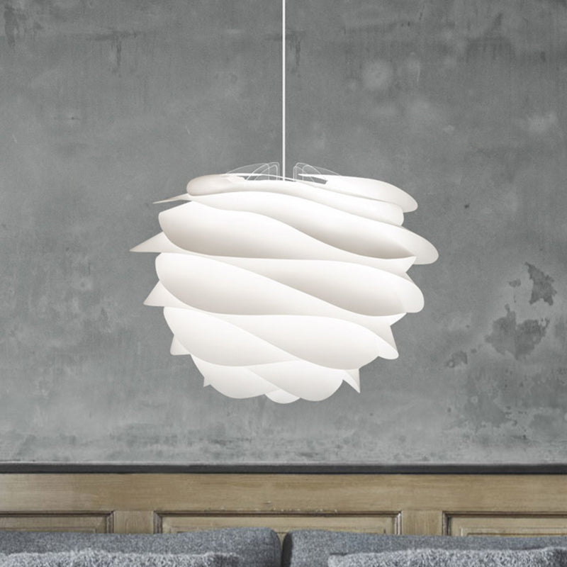 Modernist Layered Petals Drop Pendant Acrylic 1-Light Living Room Ceiling Suspension Lamp in White Clearhalo 'Ceiling Lights' 'Modern Pendants' 'Modern' 'Pendant Lights' 'Pendants' Lighting' 1455842