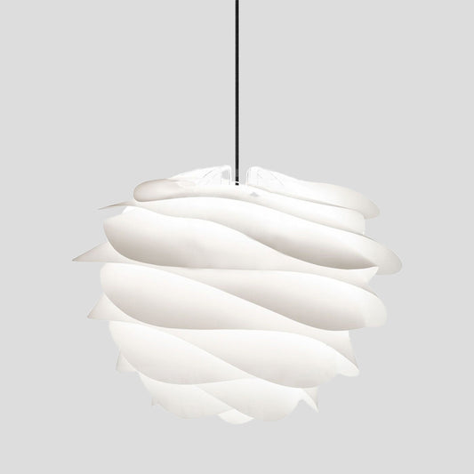 Modernist Layered Petals Drop Pendant Acrylic 1-Light Living Room Ceiling Suspension Lamp in White Clearhalo 'Ceiling Lights' 'Modern Pendants' 'Modern' 'Pendant Lights' 'Pendants' Lighting' 1455844