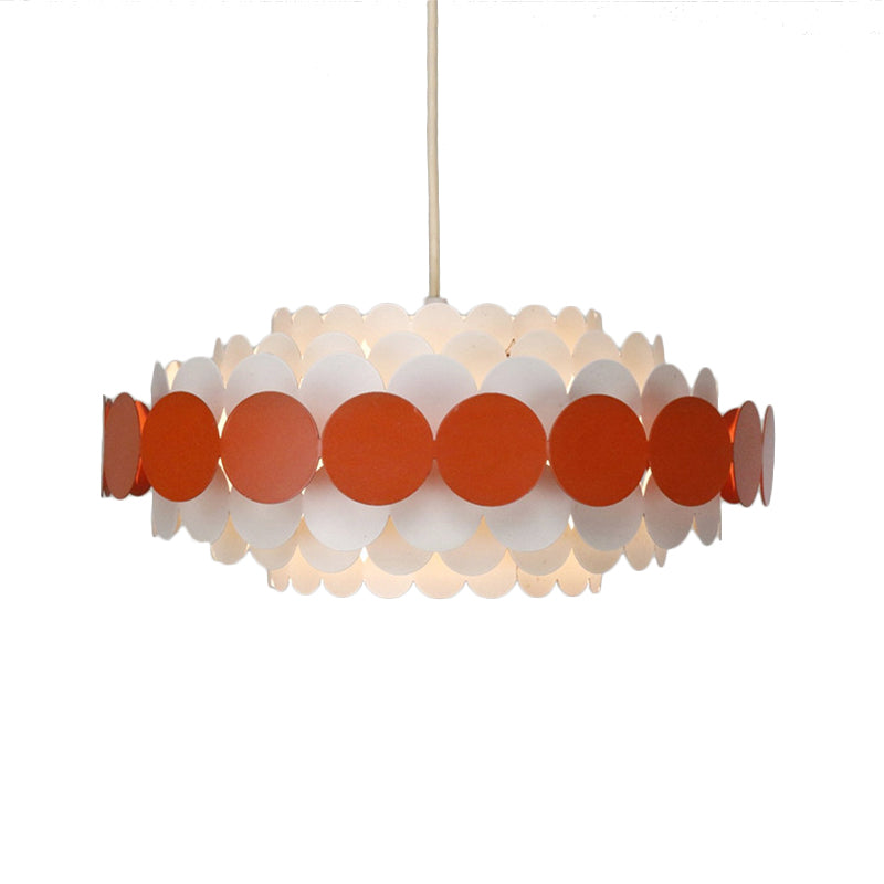 Red/Green Circle Tiers Chandelier Lamp Modernist 3-Light Metal Hanging Pendant Light for Living Room Clearhalo 'Ceiling Lights' 'Chandeliers' 'Modern Chandeliers' 'Modern' Lighting' 1455880