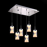 Chrome Cylinder LED Drop Pendant Modernist 6 Bulbs Acrylic Multi Hanging Lamp in Warm/White Light with Cocktail Shaker Inside Clearhalo 'Ceiling Lights' 'Modern Pendants' 'Modern' 'Pendant Lights' 'Pendants' Lighting' 1455970