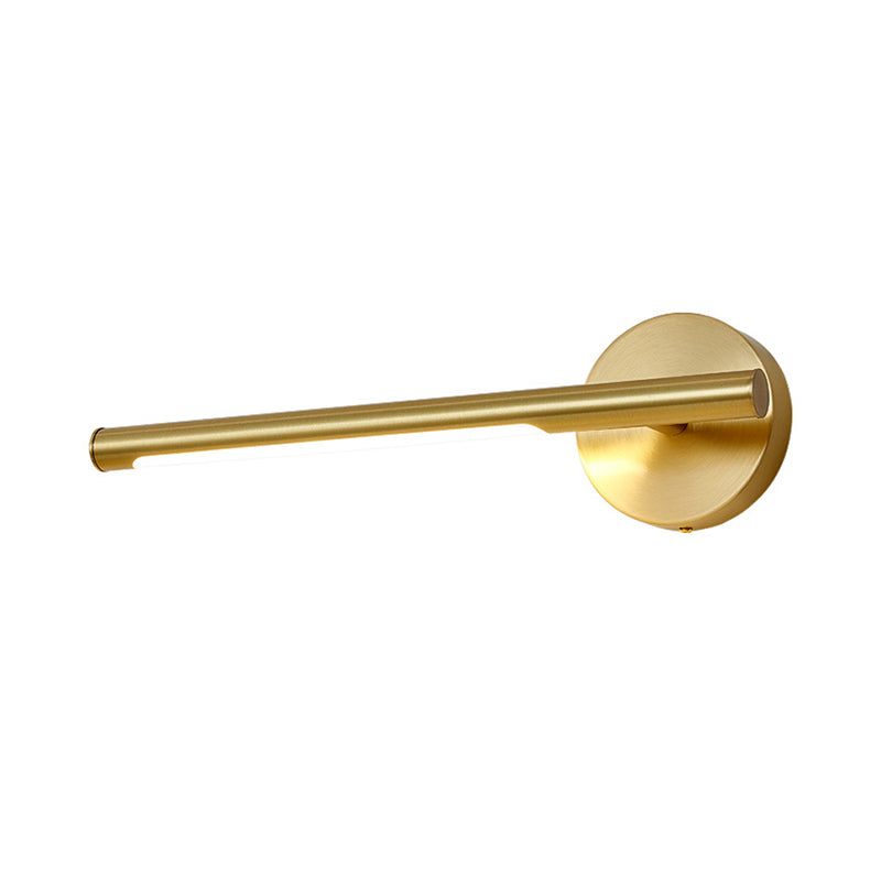 Gold Rod Wall Lamp Minimalist Metal 16"/25" Long LED Vanity Sconce Light with Acrylic Diffuser Clearhalo 'Cast Iron' 'Glass' 'Industrial' 'Modern wall lights' 'Modern' 'Tiffany' 'Traditional wall lights' 'Vanity Lights' 'Wall Lights' Lighting' 1455983