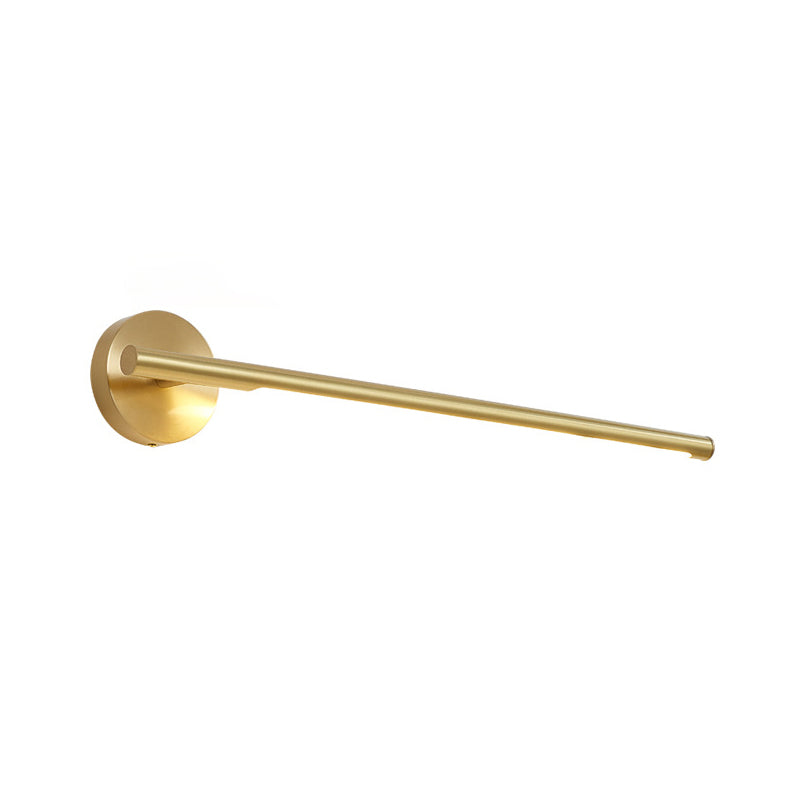 Gold Rod Wall Lamp Minimalist Metal 16"/25" Long LED Vanity Sconce Light with Acrylic Diffuser Clearhalo 'Cast Iron' 'Glass' 'Industrial' 'Modern wall lights' 'Modern' 'Tiffany' 'Traditional wall lights' 'Vanity Lights' 'Wall Lights' Lighting' 1455988