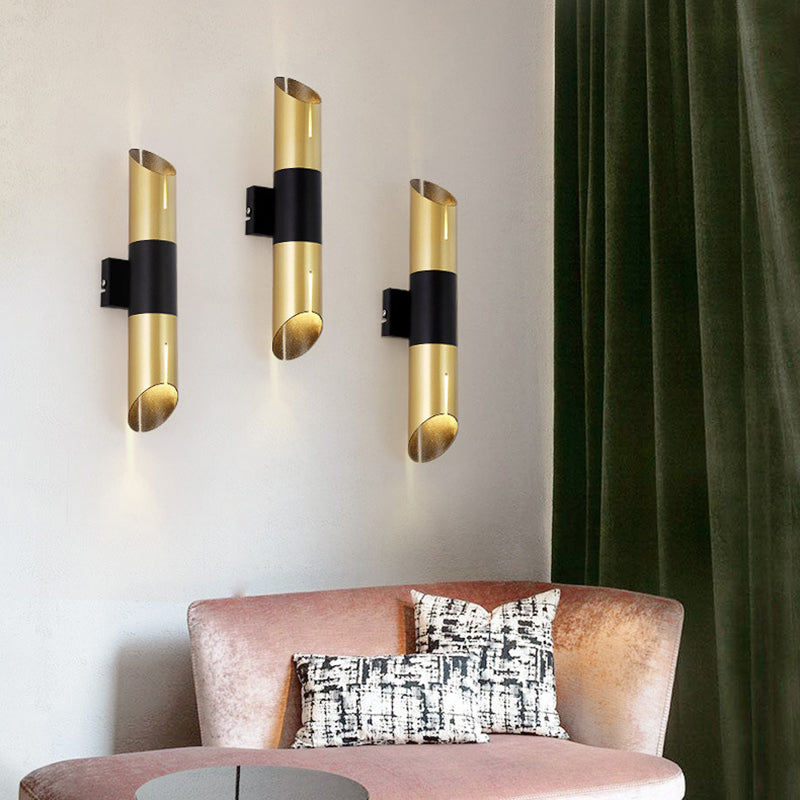 Rotatable Cylinder Wall Sconce Modern Stylish Metallic Integrated LED Golden Wall Lighting Fixture Gold Clearhalo 'Cast Iron' 'Glass' 'Industrial' 'Modern wall lights' 'Modern' 'Tiffany' 'Traditional wall lights' 'Wall Lamps & Sconces' 'Wall Lights' Lighting' 145605