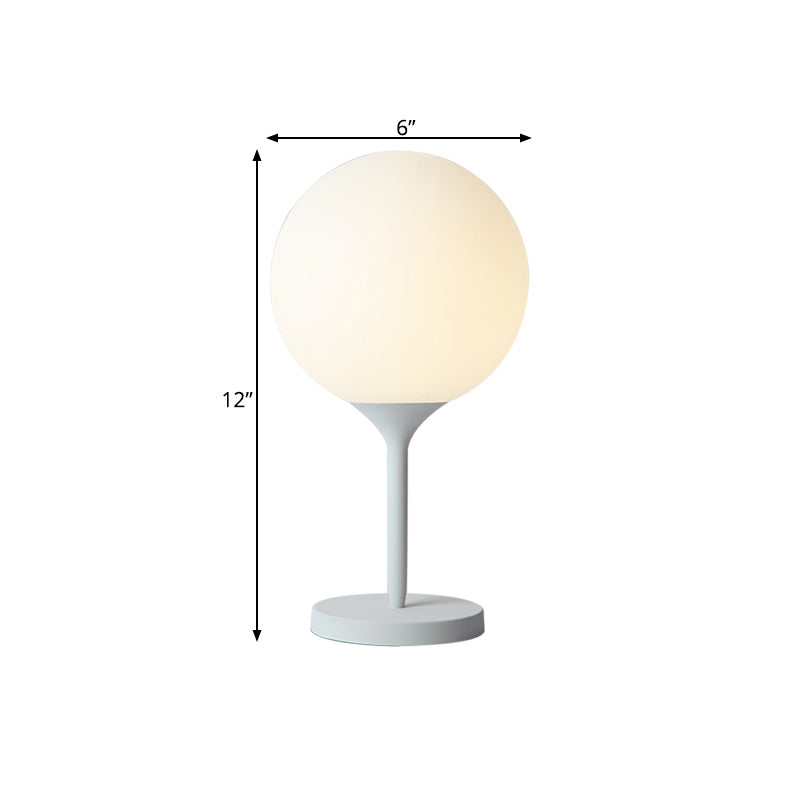 Frosted White Glass Spheroid Night Lamp Simplicity 1-Light Table Lighting for Living Room, 6"/10" Wide Clearhalo 'Lamps' 'Table Lamps' Lighting' 1456085
