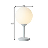 Frosted White Glass Spheroid Night Lamp Simplicity 1-Light Table Lighting for Living Room, 6"/10" Wide Clearhalo 'Lamps' 'Table Lamps' Lighting' 1456086