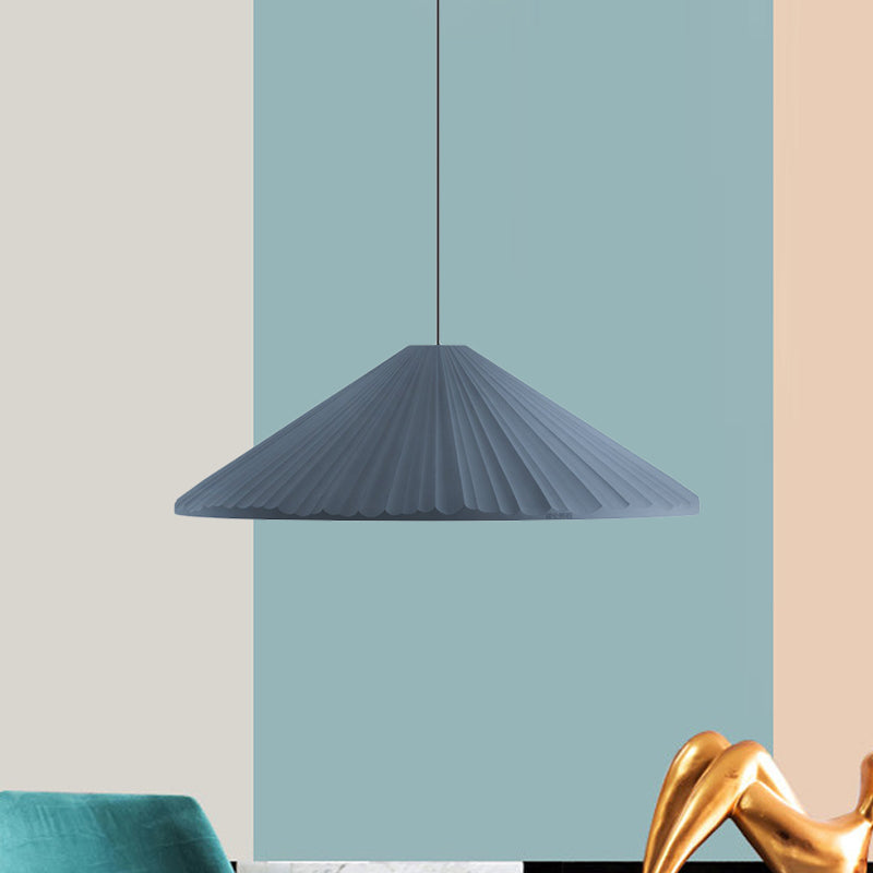 Ribbed Conic Pendant Light Fixture Macaron Resin Single Bedside Hanging Light in White/Pink/Blue Clearhalo 'Ceiling Lights' 'Glass shade' 'Glass' 'Modern Pendants' 'Modern' 'Pendant Lights' 'Pendants' Lighting' 1456133