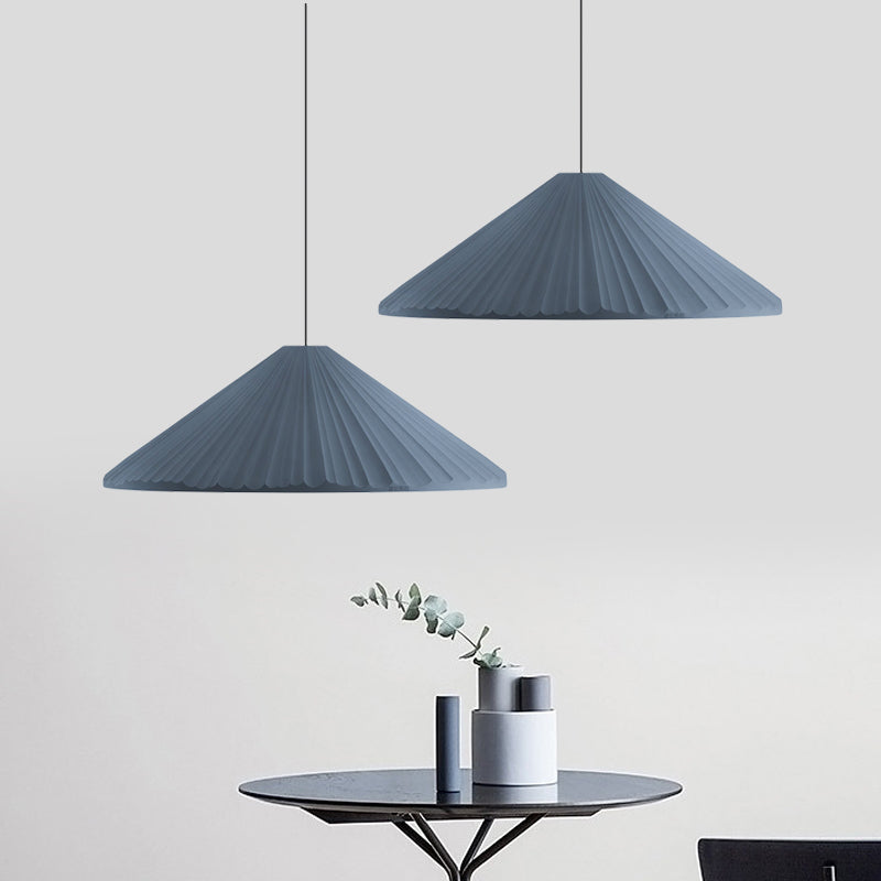 Ribbed Conic Pendant Light Fixture Macaron Resin Single Bedside Hanging Light in White/Pink/Blue Clearhalo 'Ceiling Lights' 'Glass shade' 'Glass' 'Modern Pendants' 'Modern' 'Pendant Lights' 'Pendants' Lighting' 1456134