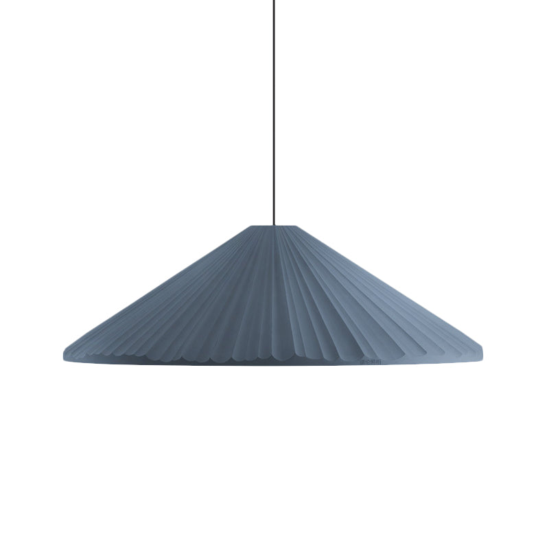 Ribbed Conic Pendant Light Fixture Macaron Resin Single Bedside Hanging Light in White/Pink/Blue Clearhalo 'Ceiling Lights' 'Glass shade' 'Glass' 'Modern Pendants' 'Modern' 'Pendant Lights' 'Pendants' Lighting' 1456135