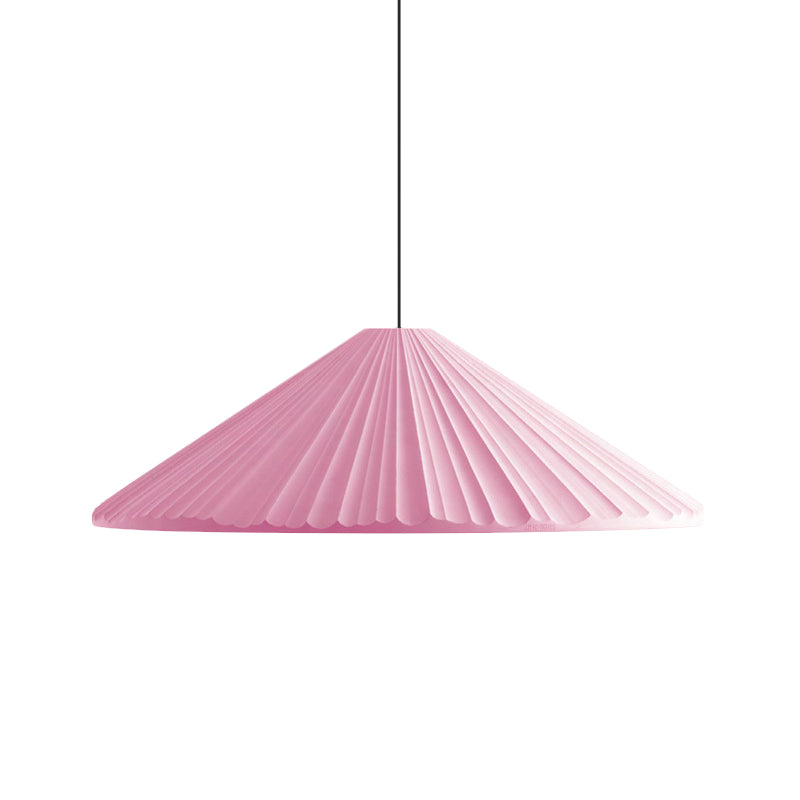 Ribbed Conic Pendant Light Fixture Macaron Resin Single Bedside Hanging Light in White/Pink/Blue Clearhalo 'Ceiling Lights' 'Glass shade' 'Glass' 'Modern Pendants' 'Modern' 'Pendant Lights' 'Pendants' Lighting' 1456144