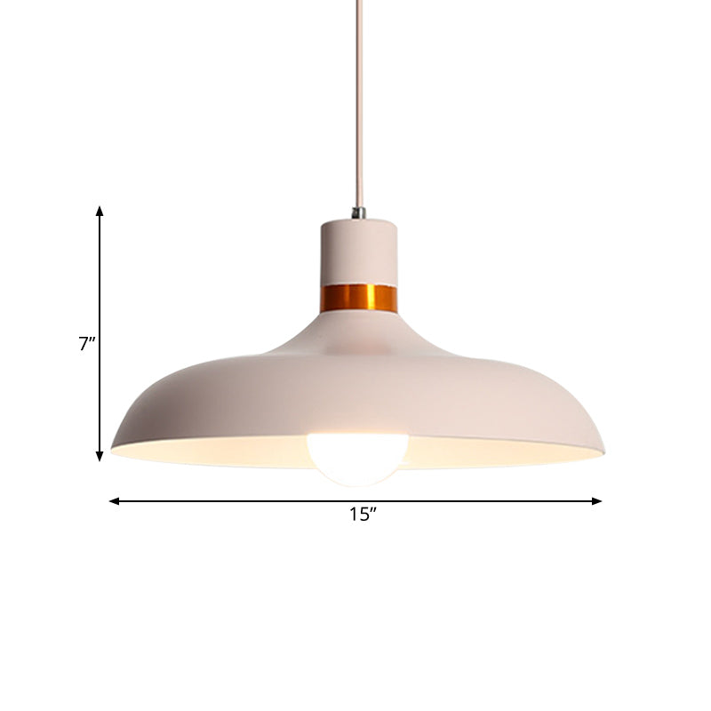 Aluminum Barn Pendant Light Kit Minimalist 1-Light Pink Hanging Lamp over Dining Table Clearhalo 'Ceiling Lights' 'Modern Pendants' 'Modern' 'Pendant Lights' 'Pendants' Lighting' 1456208