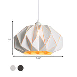 1 Head Living Room Pendant Lamp Nordic White/Black Suspension Lamp with Laser-Cut Iron Lamp Shade Clearhalo 'Ceiling Lights' 'Modern Pendants' 'Modern' 'Pendant Lights' 'Pendants' Lighting' 1456222