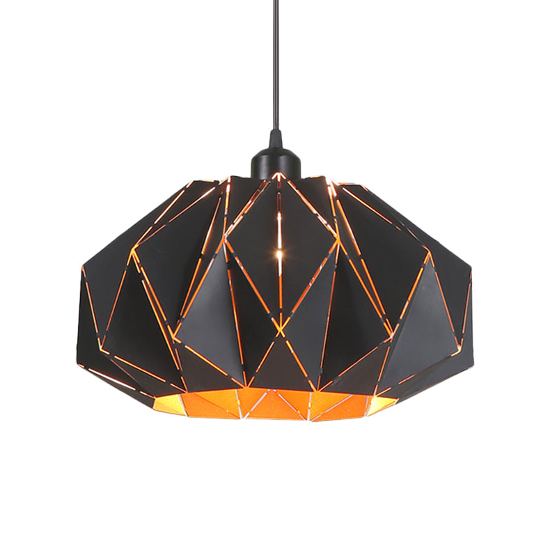 1 Head Living Room Pendant Lamp Nordic White/Black Suspension Lamp with Laser-Cut Iron Lamp Shade Clearhalo 'Ceiling Lights' 'Modern Pendants' 'Modern' 'Pendant Lights' 'Pendants' Lighting' 1456226