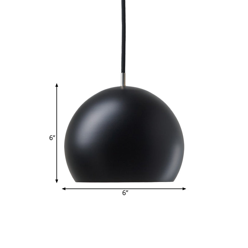 Simple Hemispherical Small Pendant Light Metal Single Bulb Bedroom Hanging Lamp in Black Clearhalo 'Ceiling Lights' 'Modern Pendants' 'Modern' 'Pendant Lights' 'Pendants' Lighting' 1456237